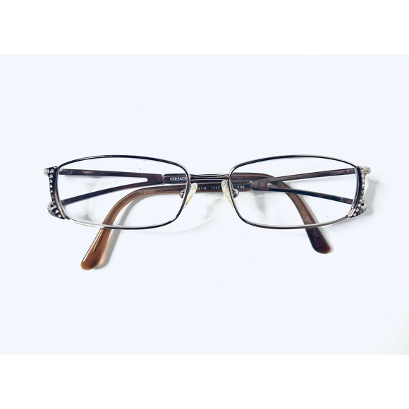 Versace Men Versace Brown Rectangular Glasses
